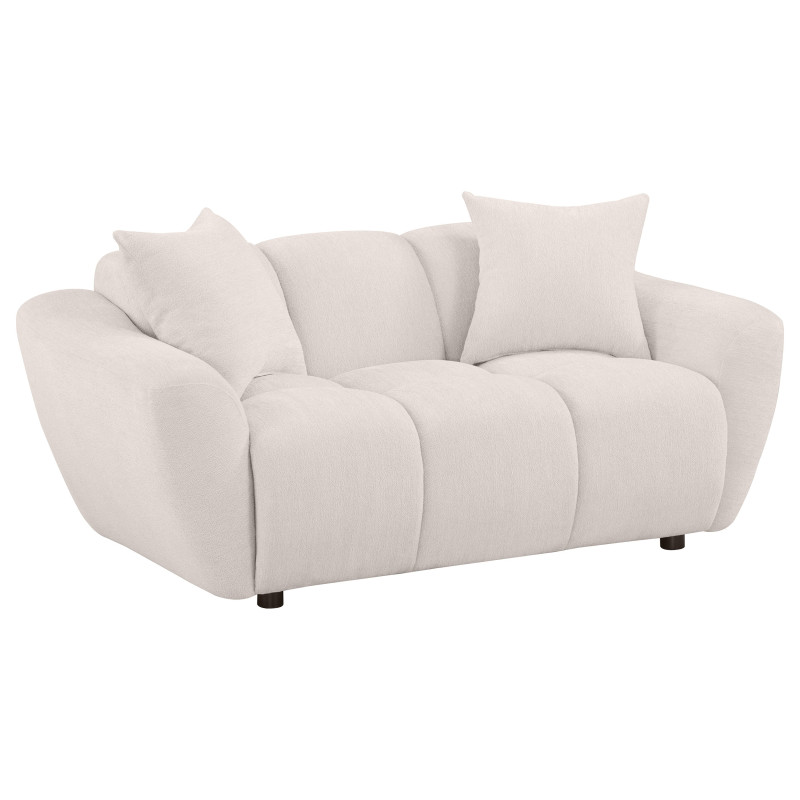 509302 Destino Chenille Upholstered Splayed Arm Loveseat Greige