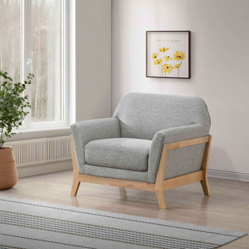 511073 Vaughn Fabric Upholstered Flared Arm Accent Chair Grey