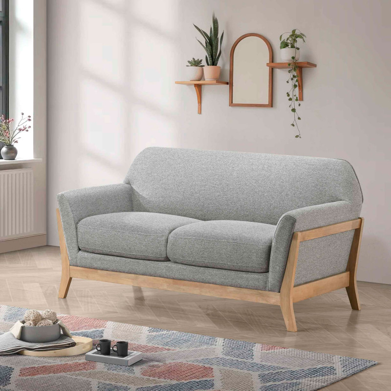 511072 Vaughn Fabric Upholstered Flared Arm Loveseat Grey