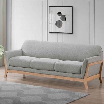 511071 Vaughn Fabric Upholstered Flared Arm Sofa Grey