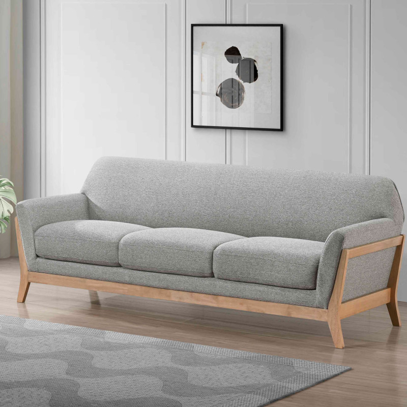 511071 Vaughn Fabric Upholstered Flared Arm Sofa Grey