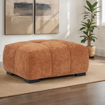 509354 Octavia Fabric Upholstered Rectangular Ottoman Orange