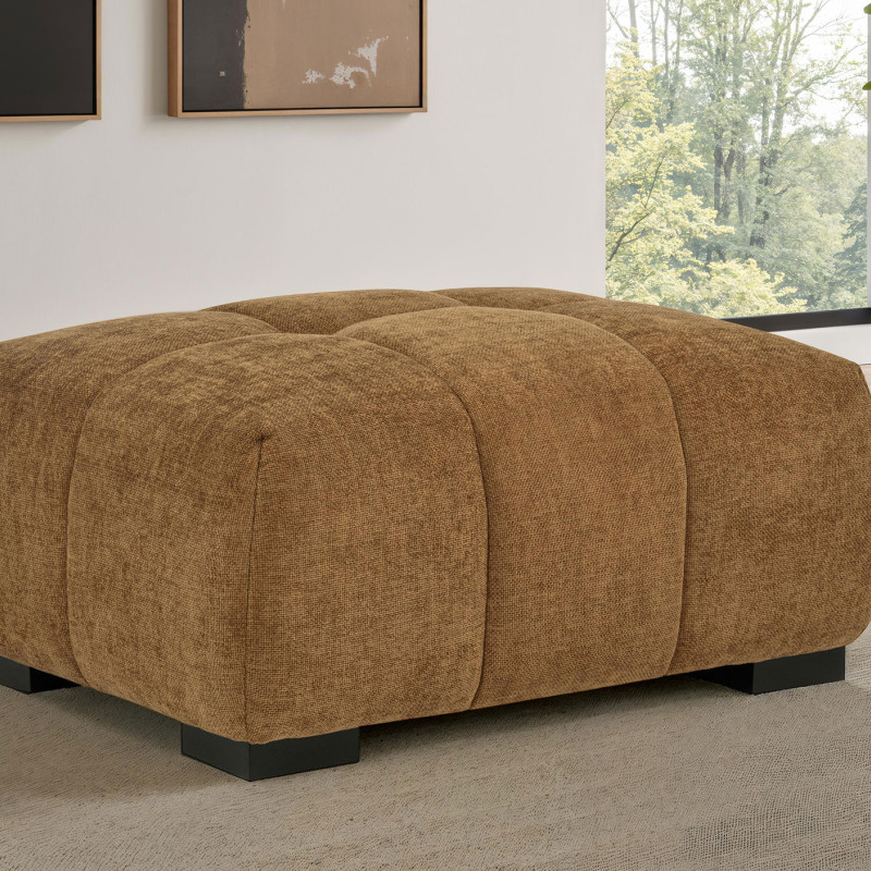 509344 Octavia Fabric Upholstered Rectangular Ottoman Amber
