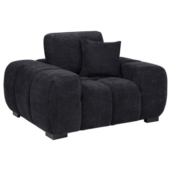 511063 Octavia Fabric Upholstered Track Arm Accent Chair Black