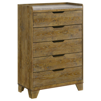 222975 Henderson 5-drawer Bedroom Chest of Drawers Medium Oak