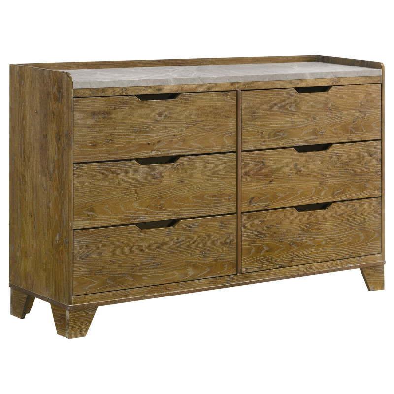 222973 Henderson 6-drawer Bedroom Dresser Cabinet Medium Oak