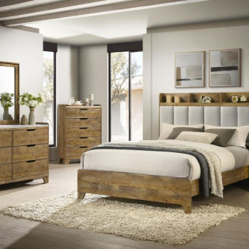 222971KE-S4 Henderson 4-piece Eastern King Bedroom Set Medium Oak