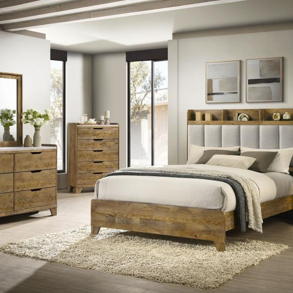 222971Q-S5 Henderson 5-piece Queen Bedroom Set Medium Oak