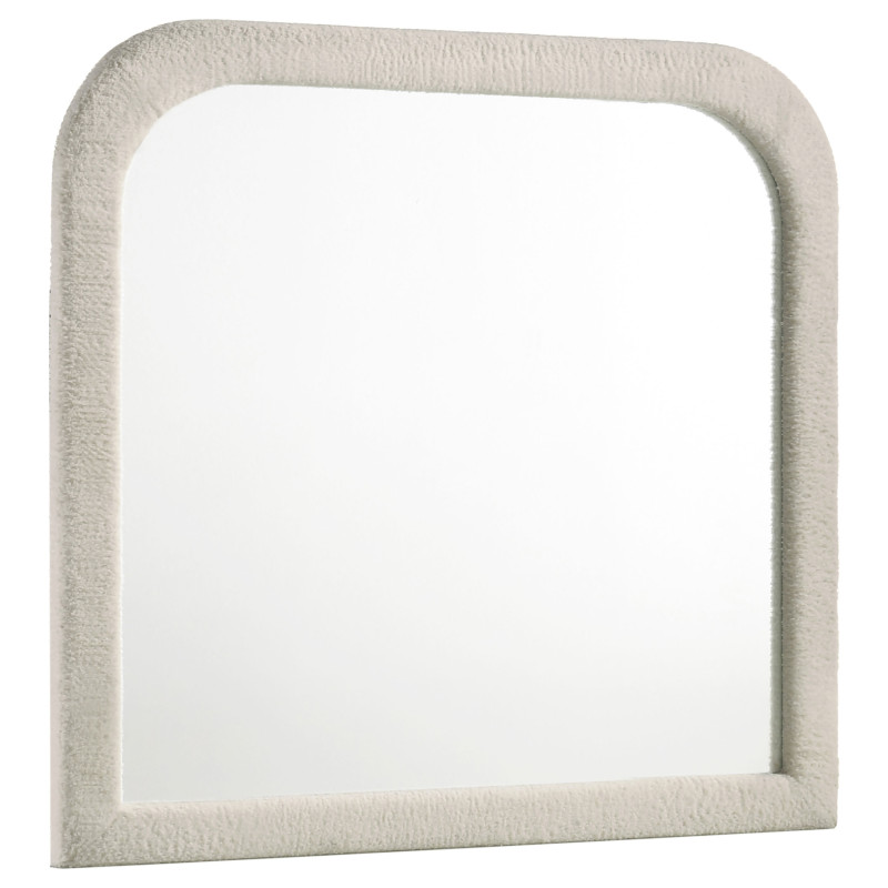 360114 Sonya Upholstered Bedroom Dresser Mirror Ivory