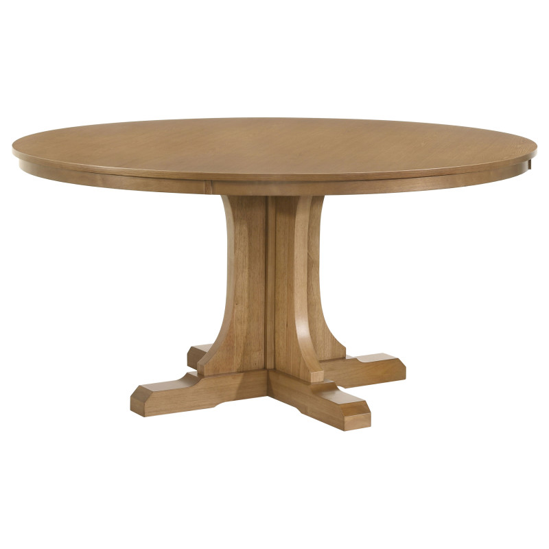 109460 Hartville 60-inch Round Dining Table Natural Light Brown