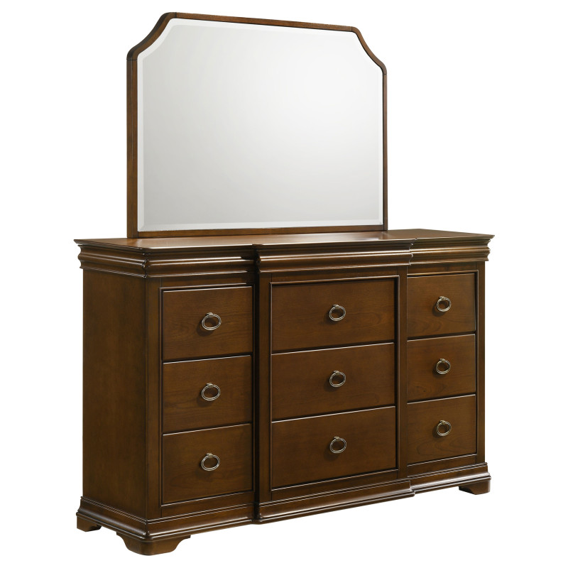205303M Garland 11-drawer Bedroom Dresser with Mirror Brown Cherry