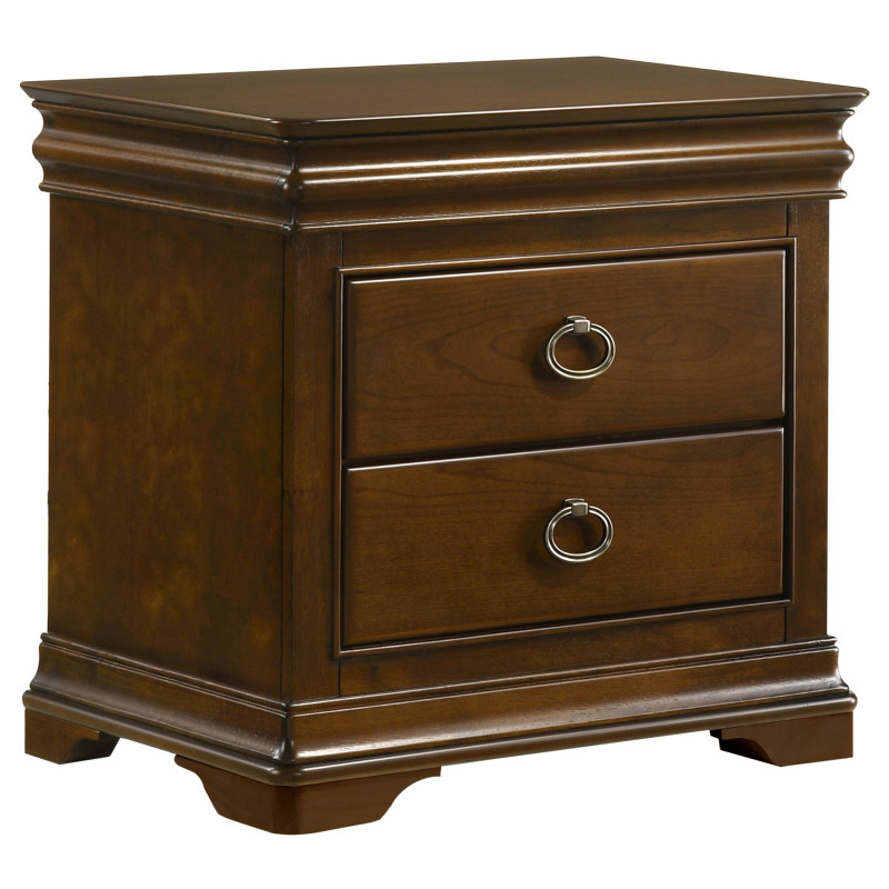 205302 Garland 3-drawer Nightstand Bedside Table Brown Cherry