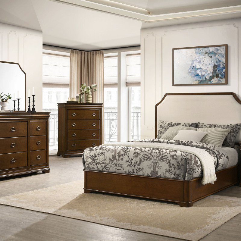 205301KE-S5 Garland 5-piece Eastern King Bedroom Set Brown Cherry
