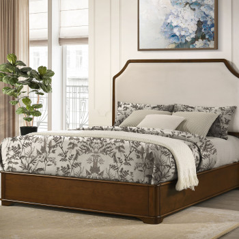 205301KE Garland 58-inch Eastern King Panel Bed Cream Brown Cherry