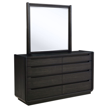 222493M Leandro 8-drawer Bedroom Dresser with Mirror Burnished Black