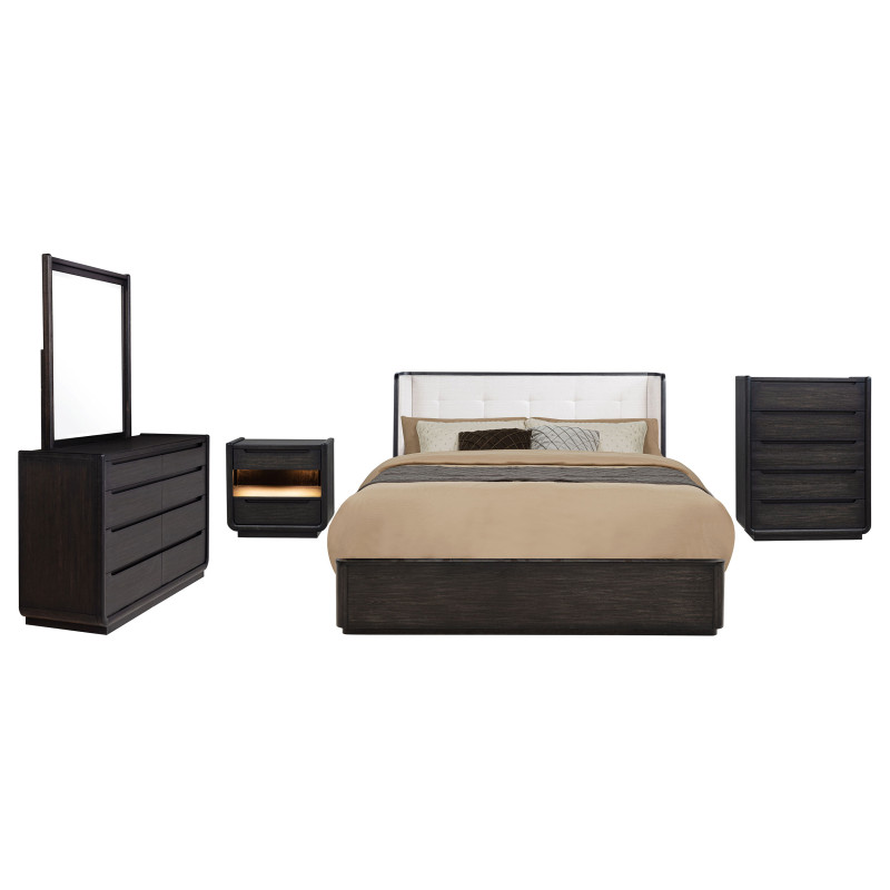 222491Q-S4 Leandro 4-piece Queen Bedroom Set Burnished Black
