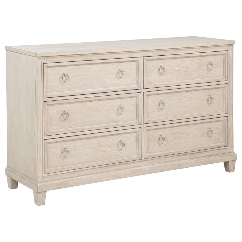 215923 Pembroke 6-drawer Bedroom Dresser Cabinet Washed Oak