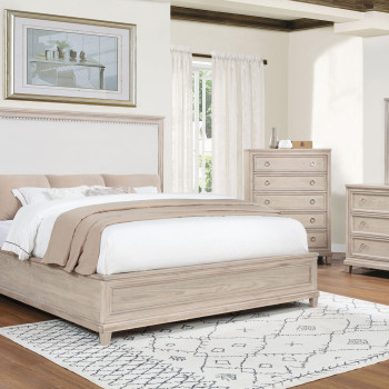 215921KE-S4 Pembroke 4-piece Eastern King Bedroom Set Washed Oak