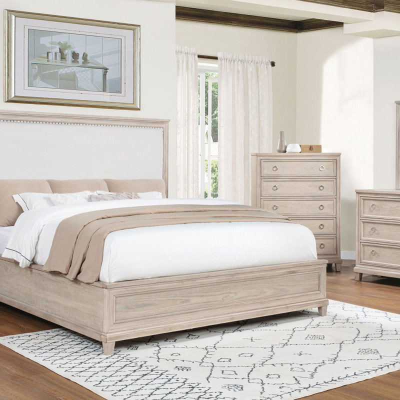 215921Q-S4 Pembroke 4-piece Queen Bedroom Set Washed Oak