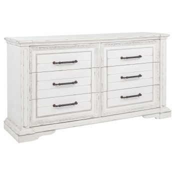 215873 McKinney 6-drawer Bedroom Dresser Cabinet Vintage White