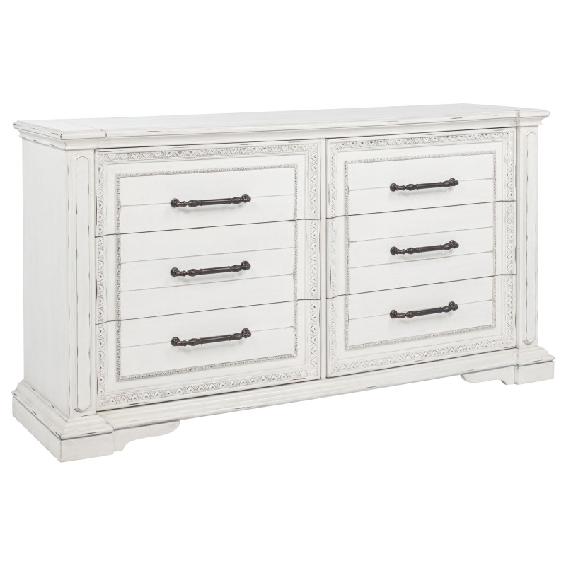 215873 McKinney 6-drawer Bedroom Dresser Cabinet Vintage White