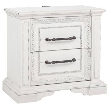 215872 McKinney 2-drawer Nightstand with Dual USB Vintage White