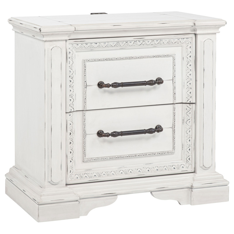 215872 McKinney 2-drawer Nightstand with Dual USB Vintage White