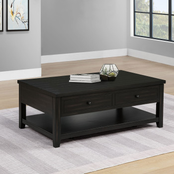 710565 Payne 48-inch Mobile Lift Top Coffee Table Distressed Java