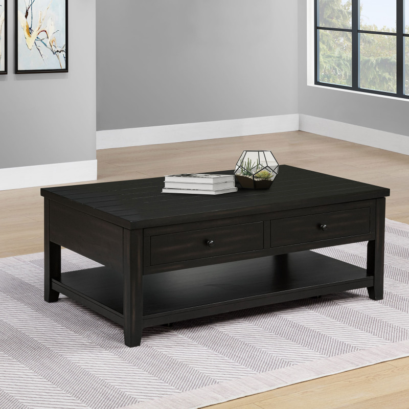 710565 Payne 48-inch Mobile Lift Top Coffee Table Distressed Java