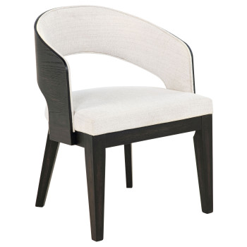 115393 Leandro Upholstered Dining Arm Chair Cream