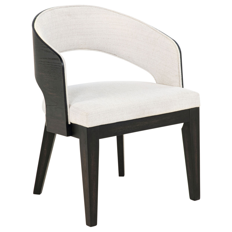 115393 Leandro Upholstered Dining Arm Chair Cream