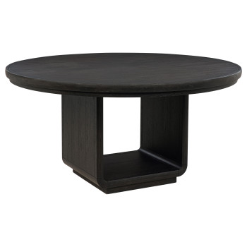 115390 Leandro 60-inch Round Dining Table Burnished Black