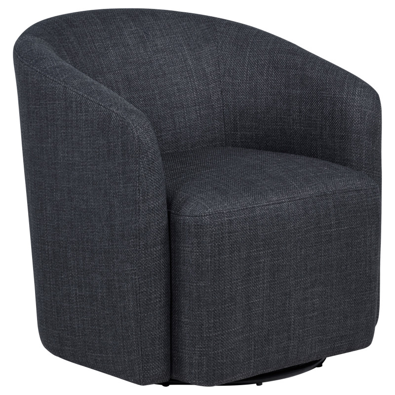 903223 Mossbrook Fabric Upholstered Swivel Accent Chair Anthracite