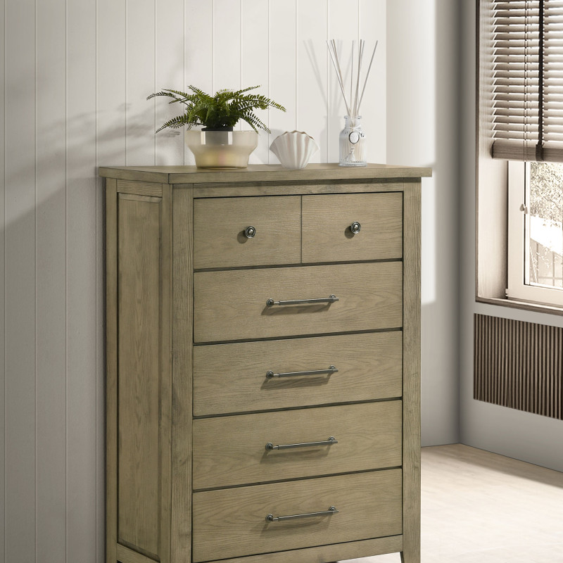 207535 Hazlewood 5-drawer Bedroom Chest of Drawers Vineyard Oak