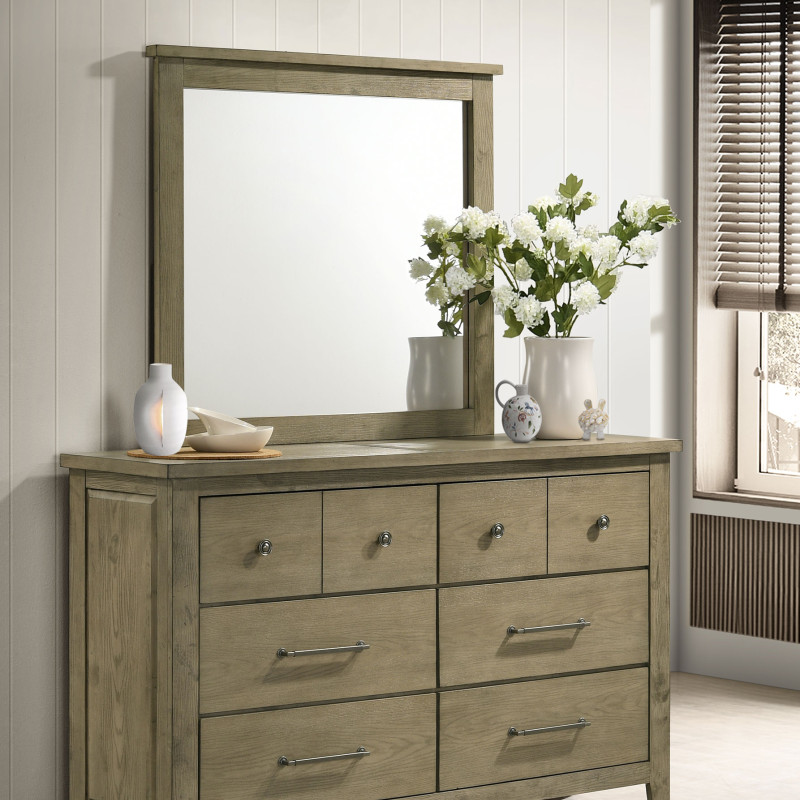 207533M Hazlewood 6-drawer Bedroom Dresser with Mirror Vineyard Oak