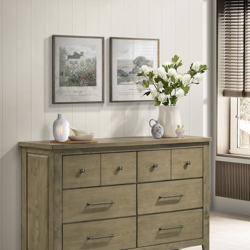 207533 Hazlewood 6-drawer Bedroom Dresser Cabinet Vineyard Oak
