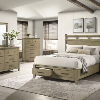 207530KE-S4 Hazlewood 4-piece Eastern King Bedroom Set Vineyard Oak