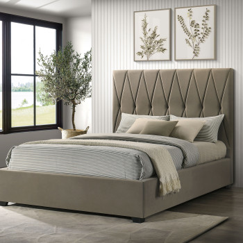 315975KE Delsea Upholstered Eastern King Platform Bed Light Brown