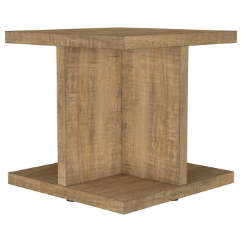706177 Cortona Square Engineered Wood End Side Table Mango