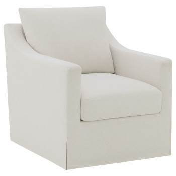 904133 Winter Upholstered Sloped Arm Accent Swivel Chair Beige