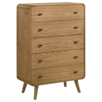225095 Robyn 5-drawer Bedroom Chest of Drawers Light Ash