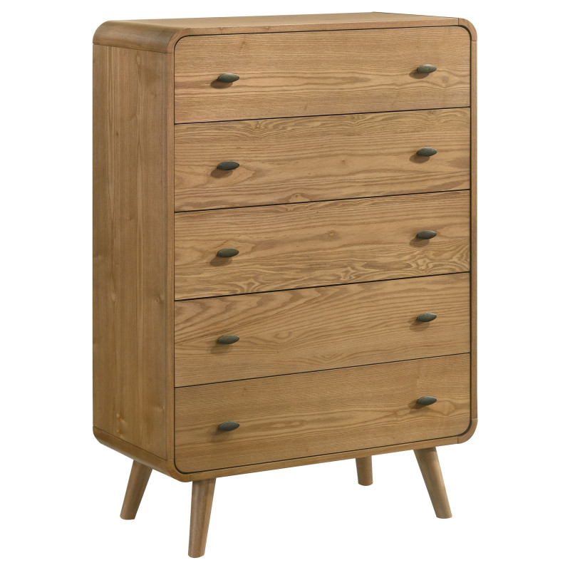 225095 Robyn 5-drawer Bedroom Chest of Drawers Light Ash