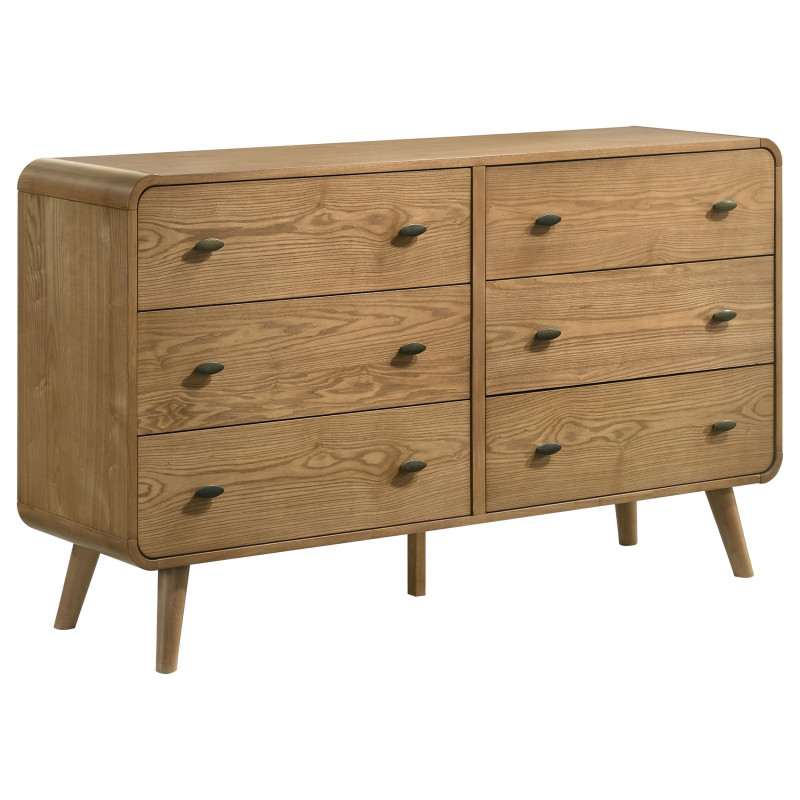225093 Robyn 6-drawer Bedroom Dresser Light Ash