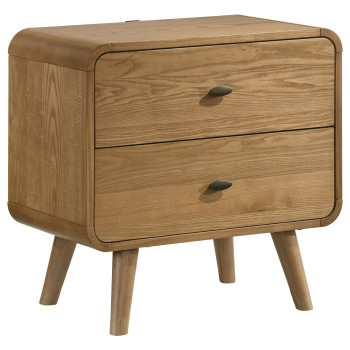 225092 Robyn 2-drawer Nightstand Bedside Table Light Ash