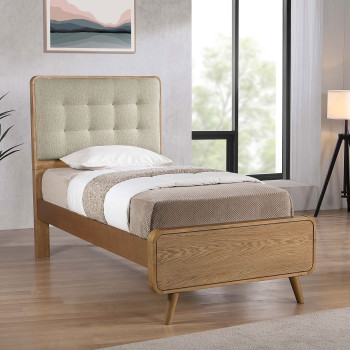 225091T Robyn Wood Twin Platform Bed Light Ash