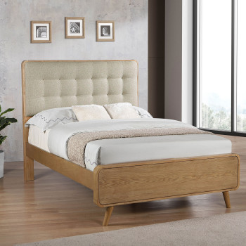 225091F Robyn Wood Full Platform Bed Light Ash