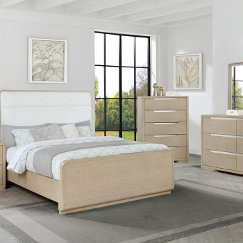 225081KE-S5 Ladera 5-piece Eastern King Bedroom Set Light Elm