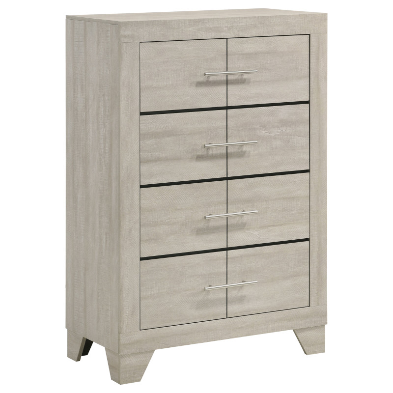 225065 Trenton 4-drawer Bedroom Chest of Drawers Rustic Cream