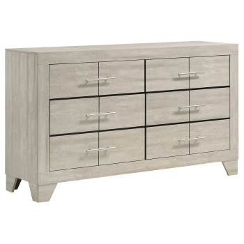 225063 Trenton 6-drawer Bedroom Dresser Rustic Cream