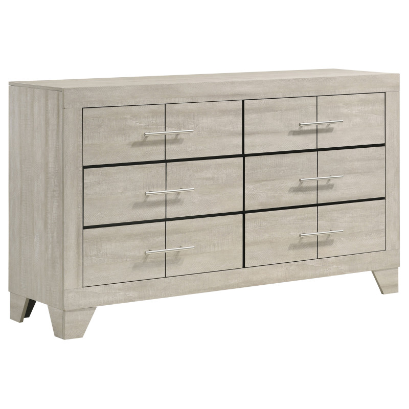 225063 Trenton 6-drawer Bedroom Dresser Rustic Cream